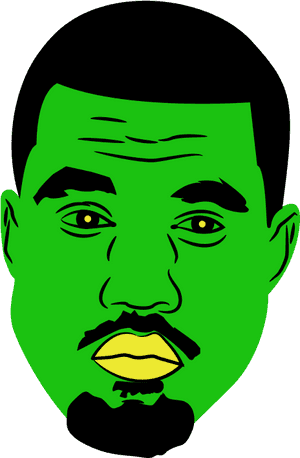 Stylized Kanye West Portrait PNG