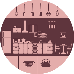 Kitchen Icons Round Placemat 'Class= - Pink Kitchen Icon, HD Png Download PNG with transparent background
