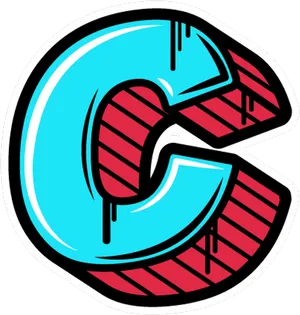 Stylized Letter C Graphic PNG Image