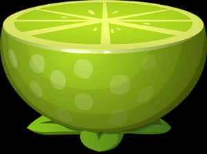 Stylized Lime Bowl Graphic PNG with transparent background