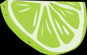 Stylized Lime Slice Graphic PNG with transparent background