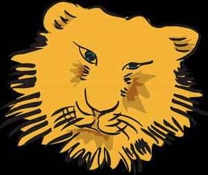 Stylized Lion Illustration PNG image with transparent background