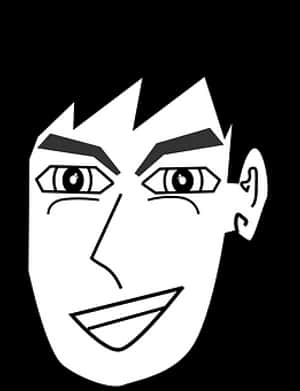 Stylized Male Face Vector Illustration PNG with transparent background