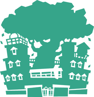 Stylized Mansion Silhouette PNG image with transparent background