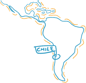 Stylized Mapof Chile PNG image with transparent background