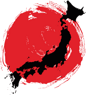 Stylized Mapof Japan PNG image with transparent background