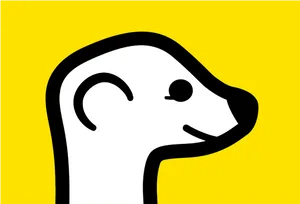 Stylized Meerkat Profile Yellow Background PNG Image