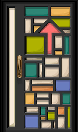 Stylized Modern Door Design PNG image with transparent background