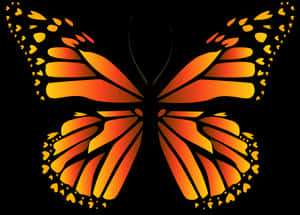 Stylized Monarch Butterfly Illustration PNG image with transparent background