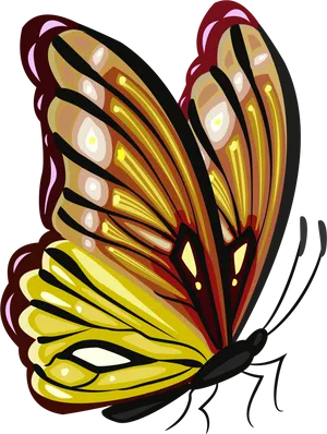 Stylized Monarch Butterfly Wing Art PNG Image