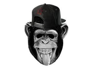 Stylized Monkeywith Cap PNG Image