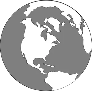 Stylized Monochrome Earth Clipart PNG Image