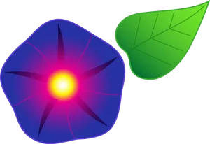 Stylized Morning Glory Graphic PNG Image