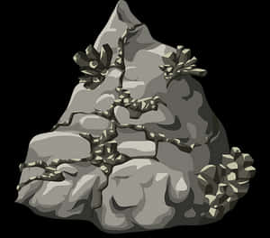 Stylized Mountain Rock Formation PNG image with transparent background