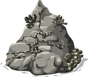 Stylized Mountain Rock Formation PNG Image