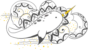 Stylized Narwhal Artwork PNG Image