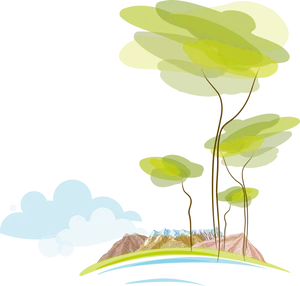 Stylized Nature Scene PNG Image