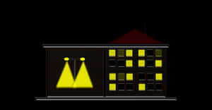 Stylized Nighttime Building Illustration PNG image with transparent background