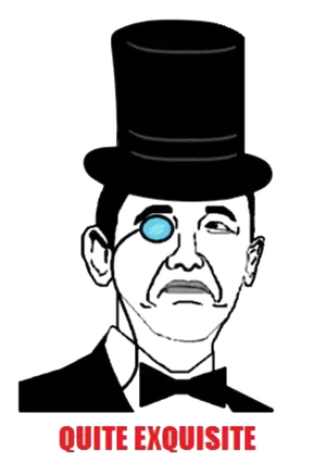 Stylized Obama Monocle Top Hat PNG Image