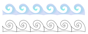 Stylized Ocean Waves Graphic PNG Image