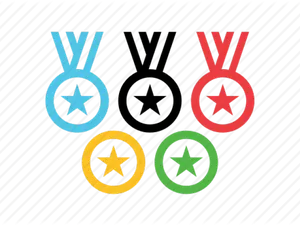 Stylized Olympic Ringswith Stars PNG Image