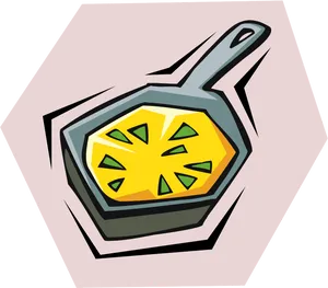 Stylized Omelettein Pan PNG Image