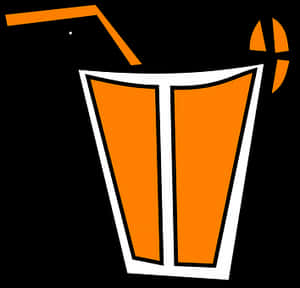 Stylized Orange Drink Graphic PNG image with transparent background