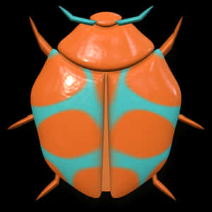 Stylized Orange Ladybug Illustration PNG image with transparent background