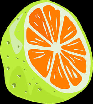 Stylized Orange Slice Illustration PNG image with transparent background