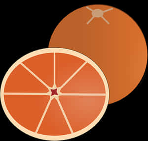 Stylized Orangeand Slice Graphic PNG image with transparent background