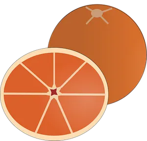 Stylized Orangeand Slice Graphic PNG Image