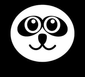Stylized Panda Face Graphic PNG image with transparent background