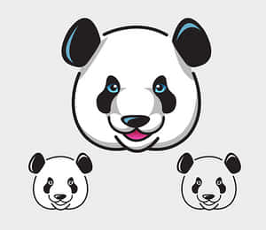 Stylized Panda Faces Illustration PNG image with transparent background