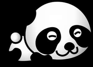 Stylized Panda Illustration PNG image with transparent background