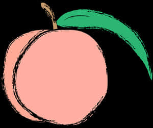 Stylized Peach Illustration PNG with transparent background