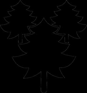 Stylized Pine Trees Outline PNG