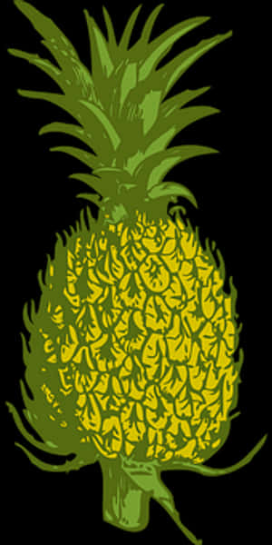 Stylized Pineapple Graphic PNG image with transparent background