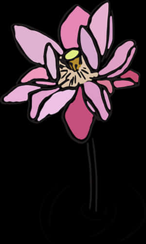 Stylized Pink Flower Illustration PNG image with transparent background