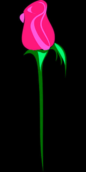 Stylized Pink Rose Graphic PNG image with transparent background