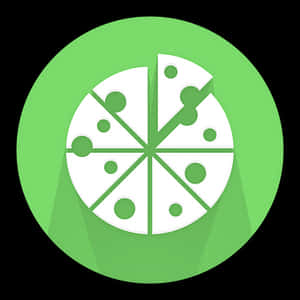 Stylized Pizza Icon Green Background PNG with transparent background