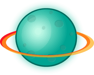 Stylized Planetwith Rings PNG