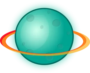 Stylized Planetwith Rings PNG Image