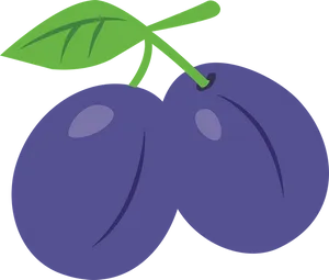 Stylized Plum Illustration PNG Image