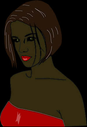 Stylized Portraitof Woman PNG