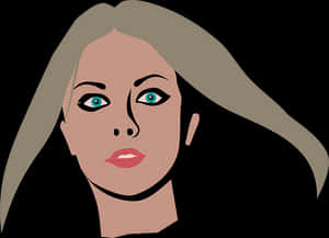 Stylized Portraitof Womanwith Green Eyes PNG