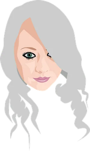 Stylized Portraitof Womanwith Silver Hair PNG Image