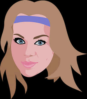 Stylized Portraitofa Womanwith Headband PNG image with transparent background