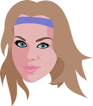 Stylized Portraitofa Womanwith Headband PNG Image