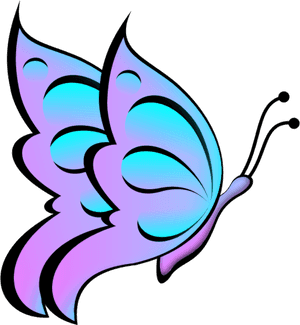 Stylized Purple Butterfly Illustration PNG image with transparent background