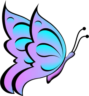 Stylized Purple Butterfly Illustration PNG Image